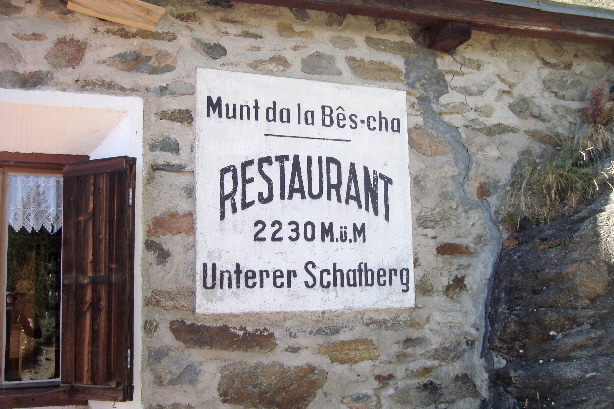 Restaurant Unterer Schafberg (2230m) - Munt da la Bês-cha