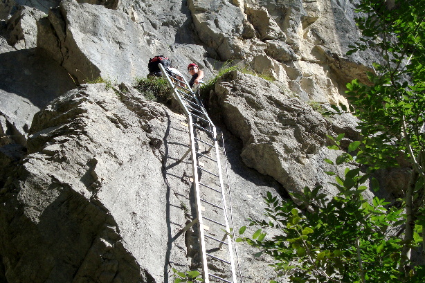 Der Einstieg zum Klettersteig