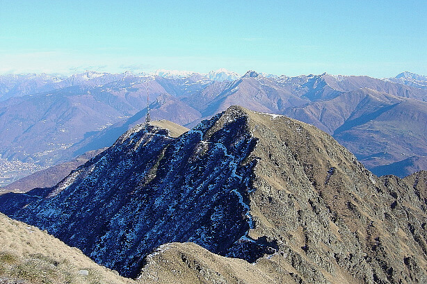 View to the TV tower from Monte Tamaro