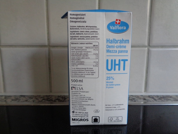 Half a liter of cream