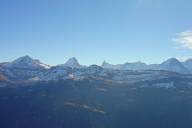 Wetterhorn, Schreckhorn, Finsteraarhorn, Fiescherhörner, Eiger