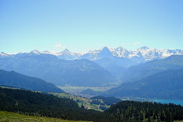 Schreckhorn (4078m), Eiger (3970m), Mönch (4107m), Jungfrau (4158m)