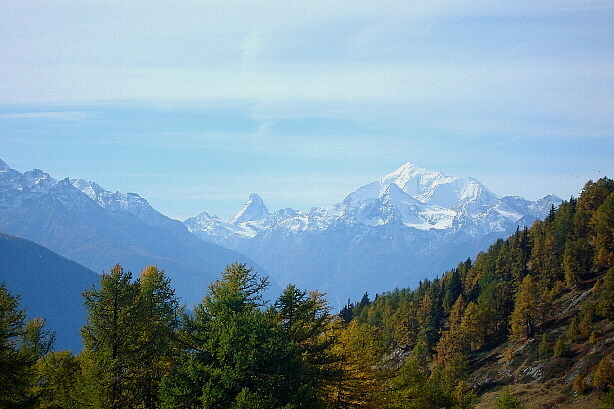 Matterhorn (4478m) und Weisshorn (4506m)