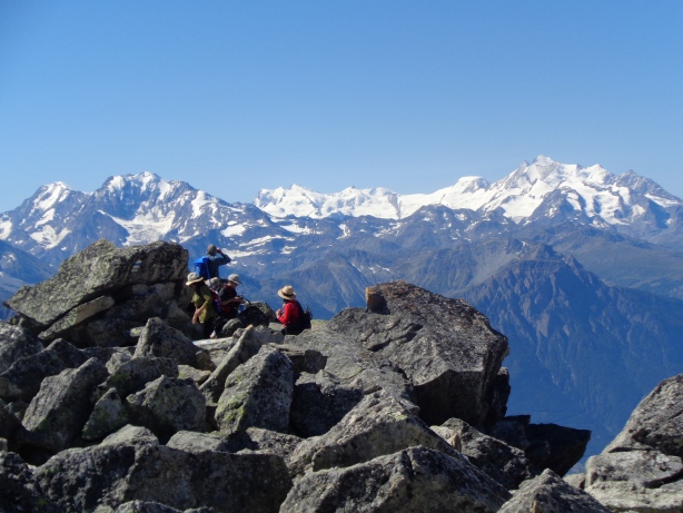 Fletschhorn (3996m), Alphubel (4206m), Mischabel (4545m)