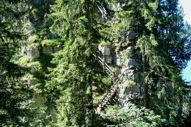 Die Treppen zum Gipfel