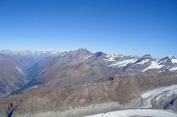 Berner Alpen, Dom, Täschhorn, Alphubel, Allalinhorn, Rimpfischhorn, Strahlhorn