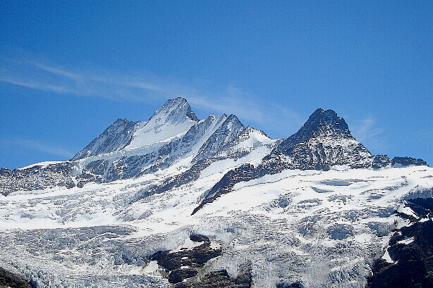 Schreckhorn (4078m), Nässihorn (3741m) und Kleines Schreckhorn (3494m)