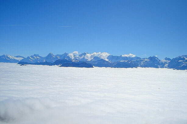 Schreckhorn, Eiger, Mönch, Jungfrau, Gspaltenhorn, Tschingelhorn
