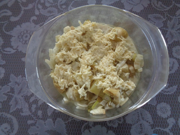 Puth the blend with cheese and cream on it