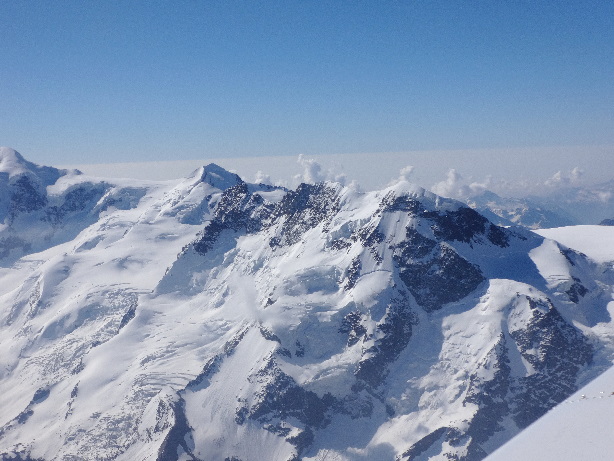 Castor (4228m), Pollux (4092m), Zermatter Breithorn (4164m)