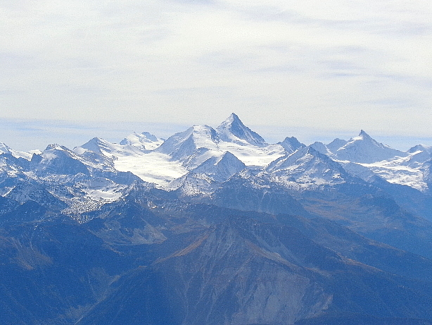 Brunegghorn, Monte Rosa, Les Diablons, Weisshorn, Dent Blanche