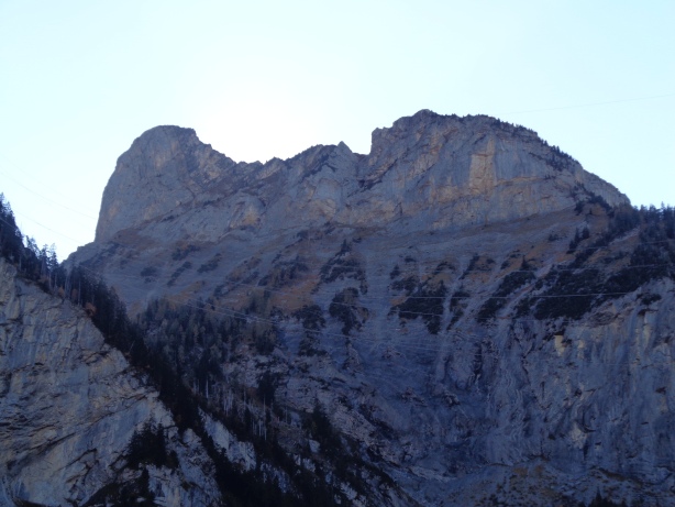 Gällihorn (2284m) von der Talstation der Sunnbüel Luftseilbahn