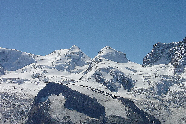 Castor (4228m) und Pollux (4092m)