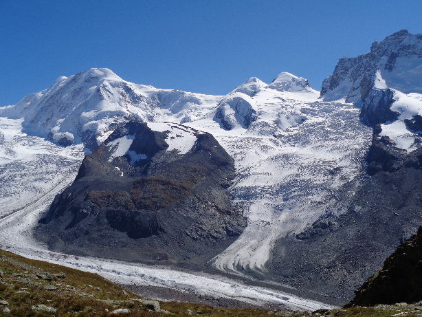 Liskamm (4527m), Castor (4228m) und Pollux (4092m)