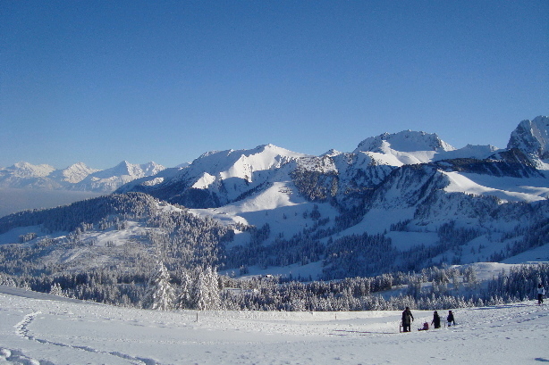Wetterhorn, Schreckhorn, Eiger, Mönch, Stubeflue, Chrummfadeflue