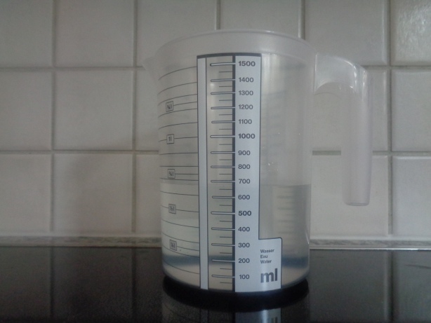 6.5 Deziliter Wasser