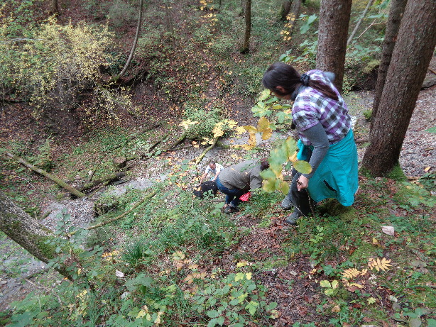 Sehr steiler Abstieg