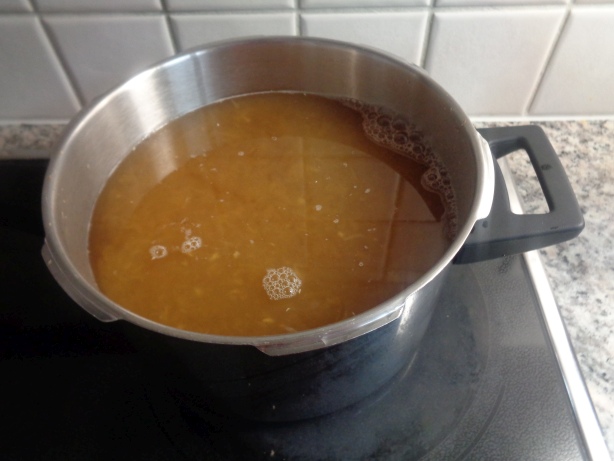 and add ijuice with the sugar to the ginger liquid