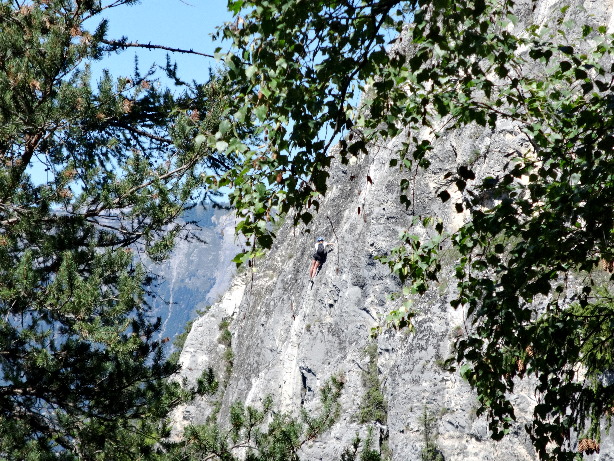 Der Klettersteig vom Abstieg auf dem Wanderweg
