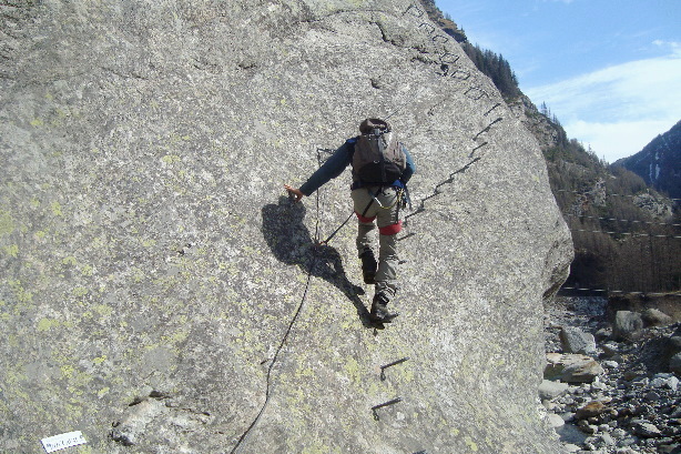 Der Einstieg zum Klettersteig