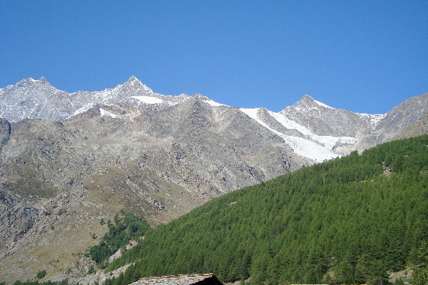 Dom (4545m), Lenzspitze (4294m), Nadelhorn (4327m), Ulrichshorn (3925m)