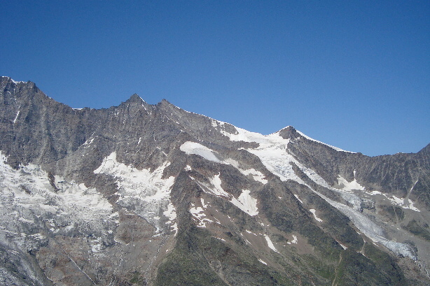 Lenzspitze (4294m), Nadelhorn (4327m), Ulrichshorn (3925m)