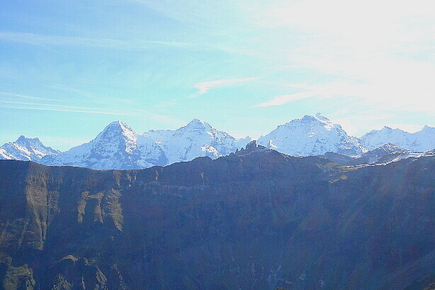 Schreckhorn (4078m), Eiger (3970m), Mönch (4107m), Jungfrau (4158m)
