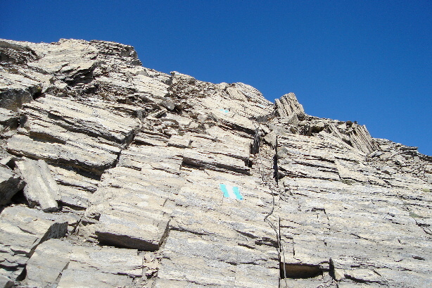 Kurze Steilstufe unter dem Gipfel