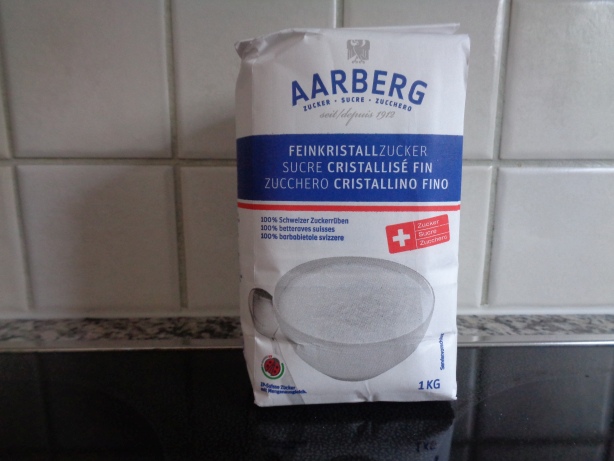 3 gehäufte Esslöffel Zucker