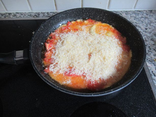 Käse darüber streuen