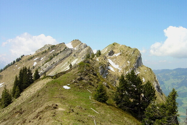 Baumgartenflue (1920m) und Grönflue (1946m) von Leiteren