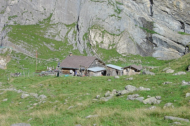 Die alte Stieregghütte (zerstört durch Hangabrutsch im Mai 2005)