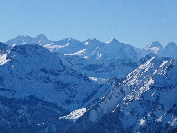 Bärglistock, Rosenhorn, Mittelhorn, Wetterhorn, Mönch, Eiger