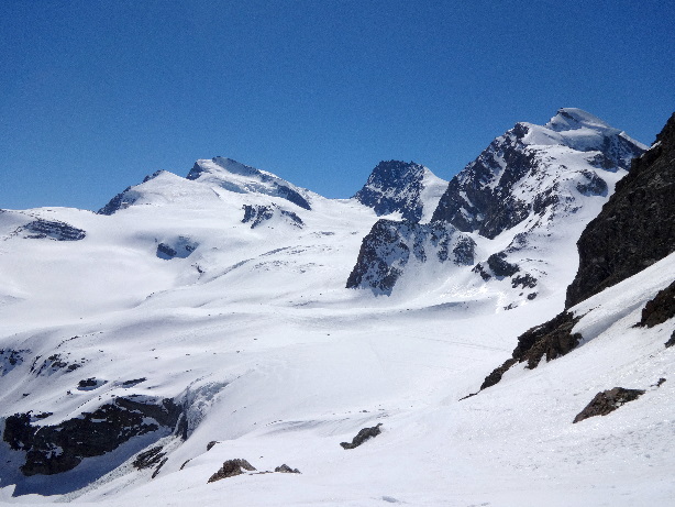 Fluchthorn (3795m), Strahlhorn (4190m), Rimpfischhorn (4199m), Allalinhorn (4027m)