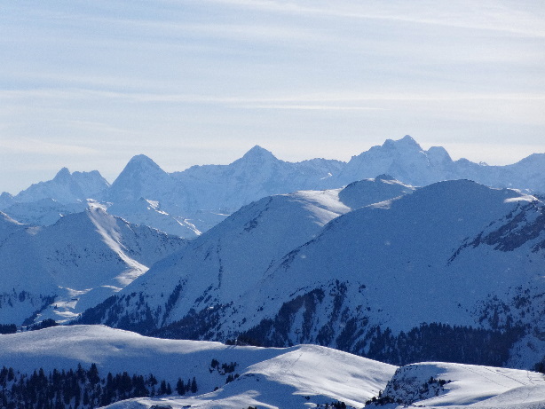 Schreckhorn (4078m), Eiger (3970m), Mönch (4107m), Jungfrau (4158m)
