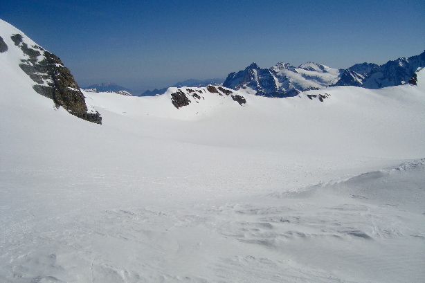 Ewigschneefäld, Wetterhorn (3692m), Mittelhorn (3704m), Rosenhorn (3689m)