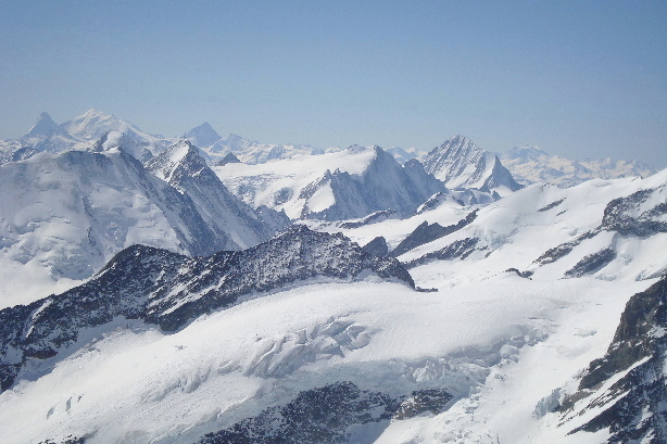 Matterhorn, Weisshorn, Bishorn Dent d'Hérens, Dent Blanche, Grand Cornier