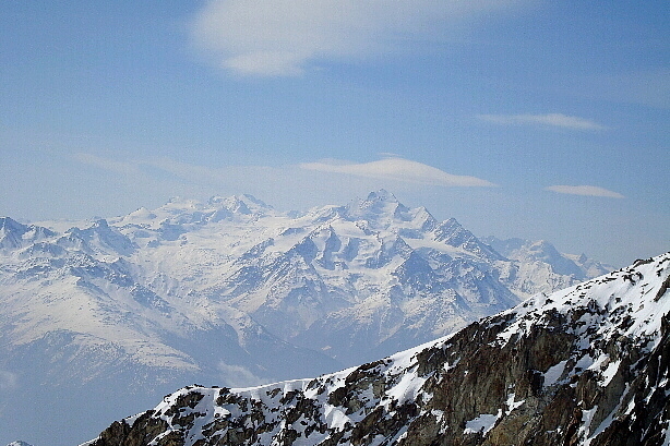 Allalinhorn, Rimpfischhorn, Strahlhorn, Mischabel - Dom, Nadelhorn, Lenzspitze