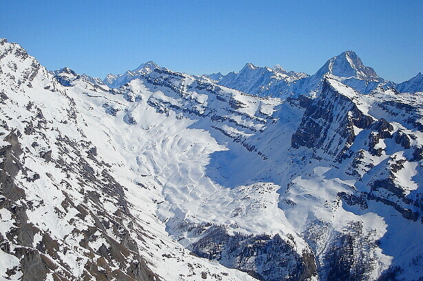 Ferdenrothorn, Dalagletscher, Lonzahörner, Majinghorn, Bietschhorn