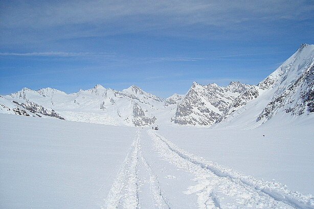 Fiescherhörner, Grünhorn, Finsteraarhorn, Wyssnollen, Fiescher Gabelhorn