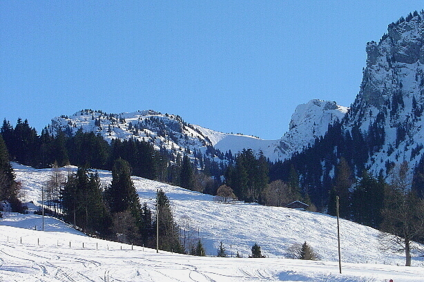 Standflue (1978m) und Engelhorn (1775m) von Faltschen