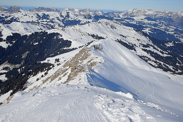 Blick auf die Aufstiegsroute